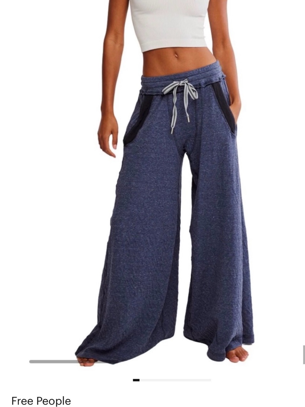Free People Wait A Minute Lounge Pants in Navy Heather
